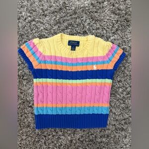 Polo Ralph Lauren Multicolor Striped Cable-Knit Sweater Top NWOT